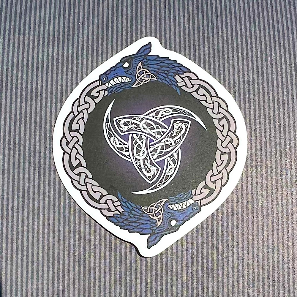 Celtic Nordic Wolves Old Norse God Masculine Warrior Celtic Art Single Sticker